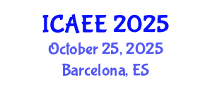 International Conference on Automobile and Electrical Engineering (ICAEE) October 25, 2025 - Barcelona, Spain