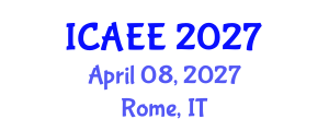 International Conference on Automobile and Electrical Engineering (ICAEE) April 08, 2027 - Rome, Italy International Conference on Automobile and Electrical Engineering (ICAEE) April 08, 2027 - Rome, Italy