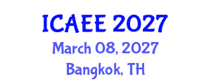 International Conference on Automobile and Electrical Engineering (ICAEE) March 08, 2027 - Bangkok, Thailand International Conference on Automobile and Electrical Engineering (ICAEE) March 08, 2027 - Bangkok, Thailand