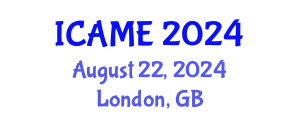 International Conference on Automotive and Mechanical Engineering (ICAME) August 22, 2024 - London, United Kingdom