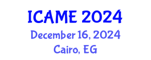 International Conference on Automotive and Mechanical Engineering (ICAME) December 16, 2024 - Cairo, Egypt