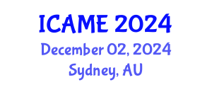 International Conference on Automotive and Mechanical Engineering (ICAME) December 02, 2024 - Sydney, Australia