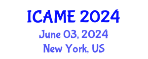 International Conference on Automotive and Mechanical Engineering (ICAME) June 03, 2024 - New York, United States