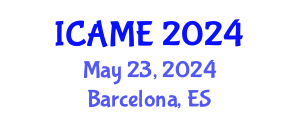 International Conference on Automotive and Mechanical Engineering (ICAME) May 24, 2024 - Barcelona, Spain