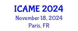 International Conference on Automotive and Mechanical Engineering (ICAME) November 18, 2024 - Paris, France