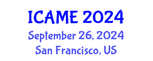 International Conference on Automotive and Mechanical Engineering (ICAME) September 26, 2024 - San Francisco, United States