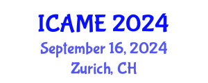 International Conference on Automotive and Mechanical Engineering (ICAME) September 16, 2024 - Zurich, Switzerland