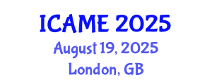 International Conference on Automotive and Mechanical Engineering (ICAME) August 19, 2025 - London, United Kingdom