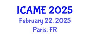 International Conference on Automotive and Mechanical Engineering (ICAME) February 22, 2025 - Paris, France