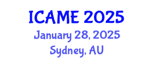 International Conference on Automotive and Mechanical Engineering (ICAME) January 28, 2025 - Sydney, Australia