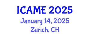 International Conference on Automotive and Mechanical Engineering (ICAME) January 14, 2025 - Zurich, Switzerland