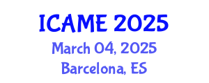International Conference on Automotive and Mechanical Engineering (ICAME) March 04, 2025 - Barcelona, Spain
