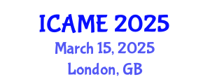 International Conference on Automotive and Mechanical Engineering (ICAME) March 15, 2025 - London, United Kingdom