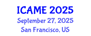International Conference on Automotive and Mechanical Engineering (ICAME) September 27, 2025 - San Francisco, United States