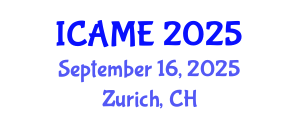 International Conference on Automotive and Mechanical Engineering (ICAME) September 16, 2025 - Zurich, Switzerland