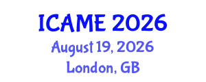 International Conference on Automotive and Mechanical Engineering (ICAME) August 19, 2026 - London, United Kingdom