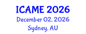 International Conference on Automotive and Mechanical Engineering (ICAME) December 02, 2026 - Sydney, Australia International Conference on Automotive and Mechanical Engineering (ICAME) December 02, 2026 - Sydney, Australia