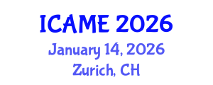 International Conference on Automotive and Mechanical Engineering (ICAME) January 14, 2026 - Zurich, Switzerland