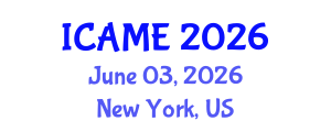 International Conference on Automotive and Mechanical Engineering (ICAME) June 03, 2026 - New York, United States