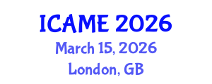 International Conference on Automotive and Mechanical Engineering (ICAME) March 15, 2026 - London, United Kingdom