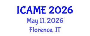 International Conference on Automotive and Mechanical Engineering (ICAME) May 11, 2026 - Florence, Italy International Conference on Automotive and Mechanical Engineering (ICAME) May 11, 2026 - Florence, Italy