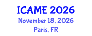 International Conference on Automotive and Mechanical Engineering (ICAME) November 18, 2026 - Paris, France