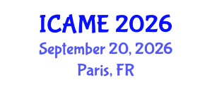 International Conference on Automotive and Mechanical Engineering (ICAME) September 20, 2026 - Paris, France