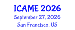 International Conference on Automotive and Mechanical Engineering (ICAME) September 27, 2026 - San Francisco, United States