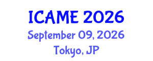 International Conference on Automotive and Mechanical Engineering (ICAME) September 09, 2026 - Tokyo, Japan