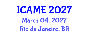 International Conference on Automotive and Mechanical Engineering (ICAME) March 04, 2027 - Rio de Janeiro, Brazil