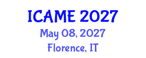 International Conference on Automotive and Mechanical Engineering (ICAME) May 08, 2027 - Florence, Italy International Conference on Automotive and Mechanical Engineering (ICAME) May 08, 2027 - Florence, Italy