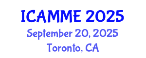 International Conference on Automotive, Mechanical and Materials Engineering (ICAMME) September 20, 2025 - Toronto, Canada