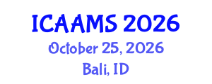 International Conference on Autonomous Agents and Multiagent Systems (ICAAMS) October 25, 2026 - Bali, Indonesia