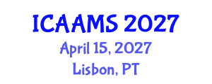 International Conference on Autonomous Agents and Multiagent Systems (ICAAMS) April 15, 2027 - Lisbon, Portugal International Conference on Autonomous Agents and Multiagent Systems (ICAAMS) April 15, 2027 - Lisbon, Portugal