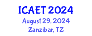 International Conference on Aviation Engineering and Technology (ICAET) August 29, 2024 - Zanzibar, Tanzania