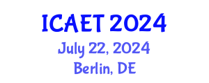 International Conference on Aviation Engineering and Technology (ICAET) July 22, 2024 - Berlin, Germany