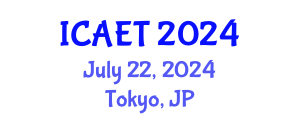 International Conference on Aviation Engineering and Technology (ICAET) July 22, 2024 - Tokyo, Japan