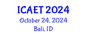 International Conference on Aviation Engineering and Technology (ICAET) October 24, 2024 - Bali, Indonesia