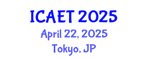 International Conference on Aviation Engineering and Technology (ICAET) April 22, 2025 - Tokyo, Japan