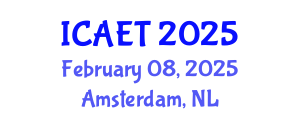 International Conference on Aviation Engineering and Technology (ICAET) February 08, 2025 - Amsterdam, Netherlands