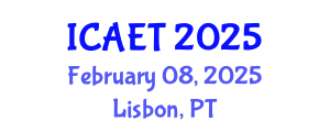 International Conference on Aviation Engineering and Technology (ICAET) February 08, 2025 - Lisbon, Portugal