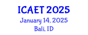 International Conference on Aviation Engineering and Technology (ICAET) January 14, 2025 - Bali, Indonesia