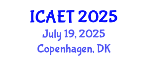 International Conference on Aviation Engineering and Technology (ICAET) July 19, 2025 - Copenhagen, Denmark