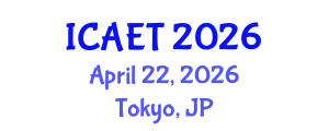 International Conference on Aviation Engineering and Technology (ICAET) April 22, 2026 - Tokyo, Japan