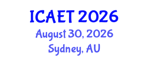 International Conference on Aviation Engineering and Technology (ICAET) August 30, 2026 - Sydney, Australia