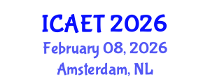 International Conference on Aviation Engineering and Technology (ICAET) February 08, 2026 - Amsterdam, Netherlands
