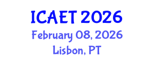 International Conference on Aviation Engineering and Technology (ICAET) February 08, 2026 - Lisbon, Portugal