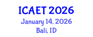 International Conference on Aviation Engineering and Technology (ICAET) January 14, 2026 - Bali, Indonesia