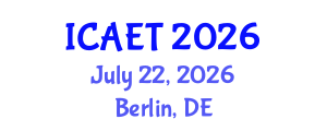 International Conference on Aviation Engineering and Technology (ICAET) July 22, 2026 - Berlin, Germany