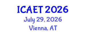 International Conference on Aviation Engineering and Technology (ICAET) July 29, 2026 - Vienna, Austria